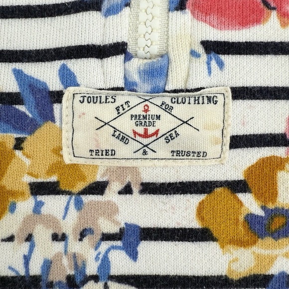 Joules Women's US 12 1/4 Zip Pullover Floral Stripe Sweatshirt Casual Coastal - Picture 6 of 10